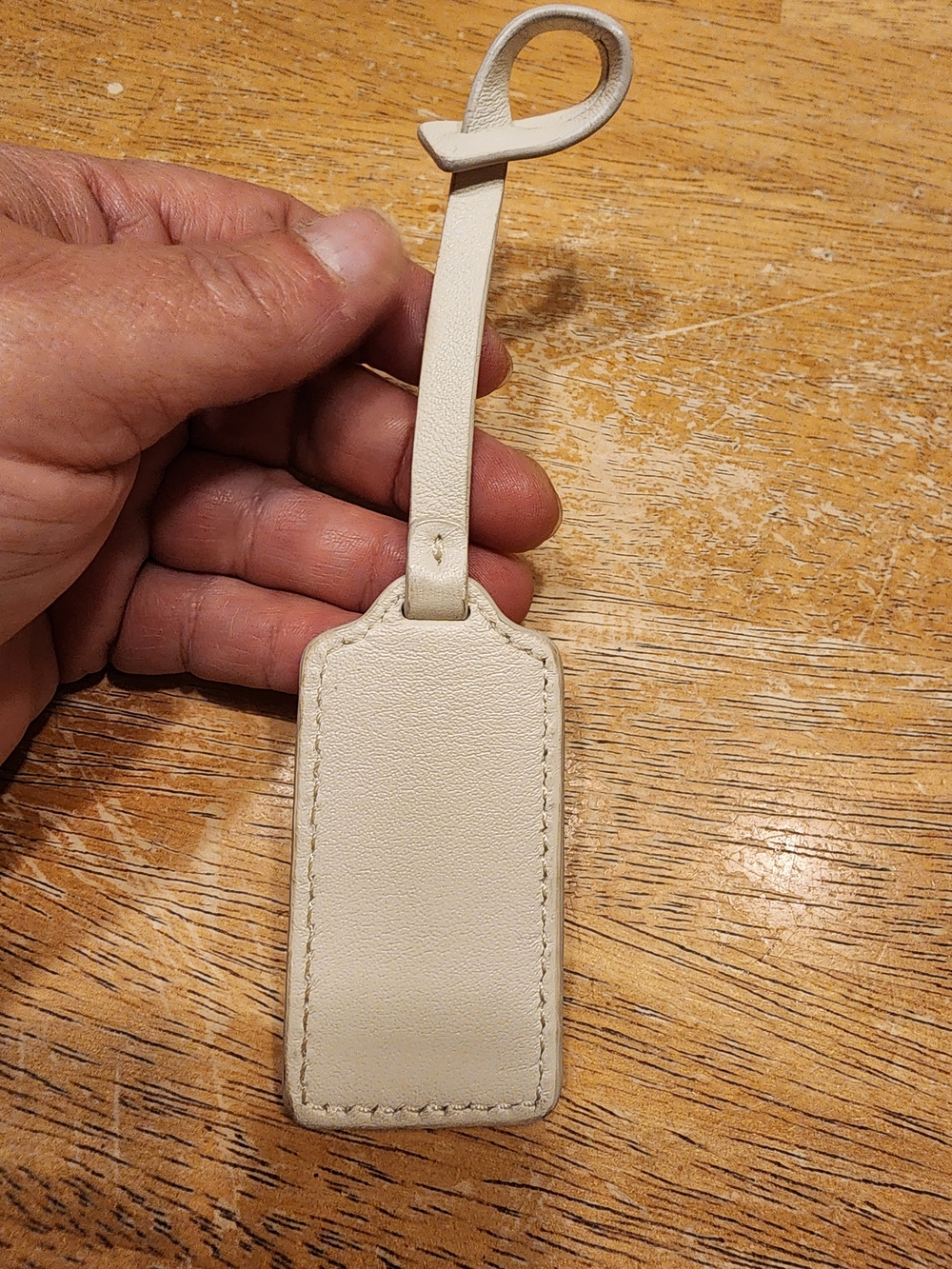 Coach Leather Key Fob Bag Charm Keychain Hang Tag featuring a silver-tone metal - Picture 2 of 9